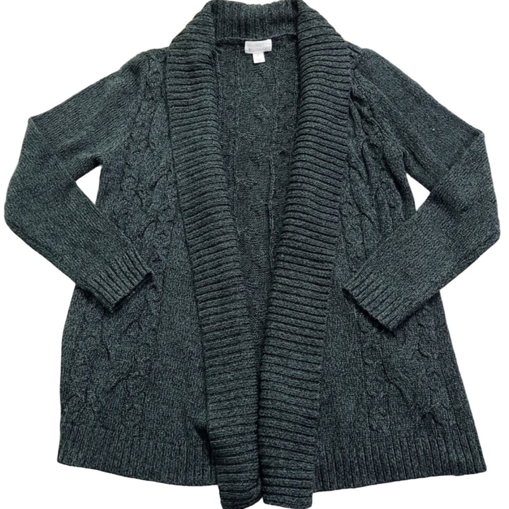 Market & Spruce Evergreen Open Front Cardigan - small